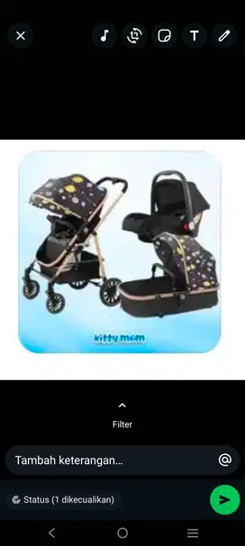 Stroler 2 in 1 bekas seperti baru