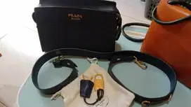 Prada Esplanade Saffiano Navy GHW slingBag