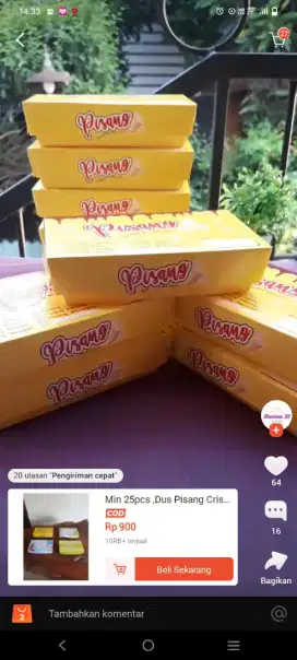 Catering box polos Pisang keju