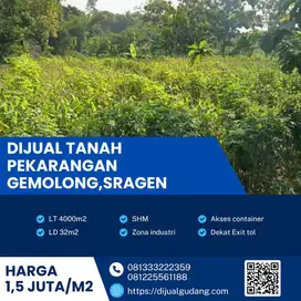 Jual cepat lahan gemolong Sragen luas 4000m