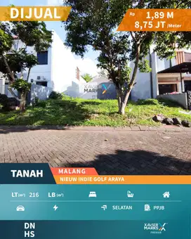 Tanah Kavling di Nieuw Indie Golf Araya Kota Malang