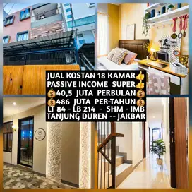 JUAL KOS KOST KOSAN 18 KAMAR DI TANJUNG DUREN GROGOL JAKARTA BARAT