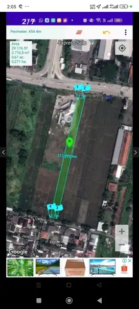 Tanah Dijual Di Jln Adisumarmo Colomadu Karanganyar