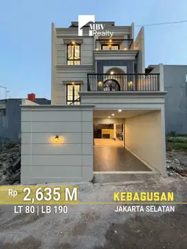 MBV311 Rumah Baru 3 Lantai Rooftop Mewah Modern Classic di Kebagusan
