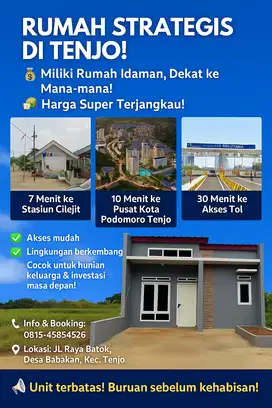 Rumah strategis di Tenjo cocok untuk hunian nyaman dan investasi