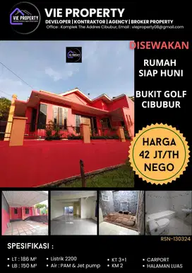 Di Sewakan Rumah Cantik Siap Huni. Bukit Golf Cibubur.