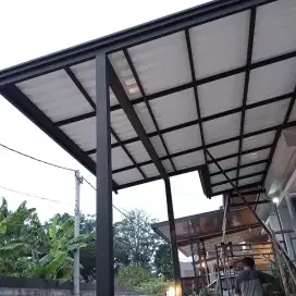 Kanopi rangka hologalvanis atap alderon double talang air profile