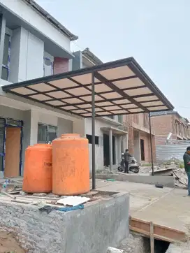 Kanopi rangka hologalvanis atap alderon singlelayer talang air profile