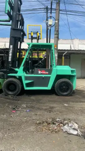 Forklift Mitsubishi 7 Ton,Tiang Threelift 5 Meter,Matic,S6S,Tahun 2015