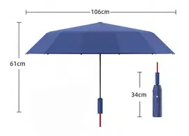 Payung Lipat Jumbo Terbalik Otomatis Anti UV AGOO 106cm jari jari 10