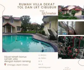 Dijual kavling bonus rumah villa. Dekat LRT