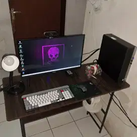 Pc full setup, hp elitedesk 800 g4 sff + tv digital + meja