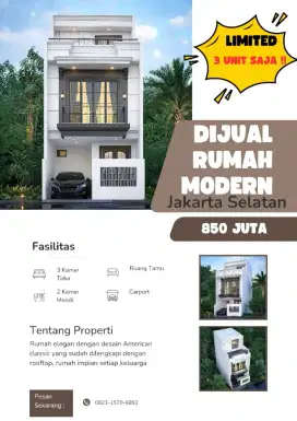 Rumah Modern Bergaya American Clasic Di Jagakarsa, Jakarta Selatan
