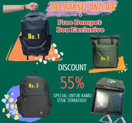 Tas ransel bonus Dompet