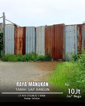 Dijual Tanah Jl. Raya Manukan, Surabaya