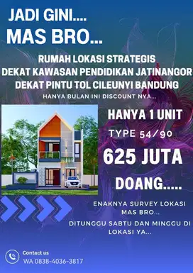 PROMO Rumah 2 Lantai Murah Dekat ITB UNPAD Jatinangor, Jual Dijual