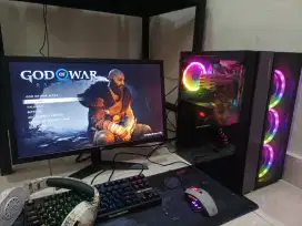 Fullset PC AMD Ryzen 5 5600G VGA RX 580 8GB Monitor LG 24 Inch 144Hz