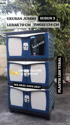 LEMARI PLASTIK JUMBO SUSUN 3 KUALITAS BAGUS BISA COD KIRIM