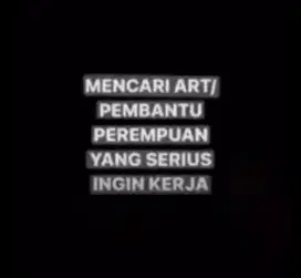 Dibutuhkan art menginap atau pp