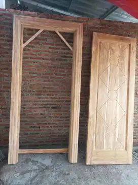 Kusen + pintu, kayu jati