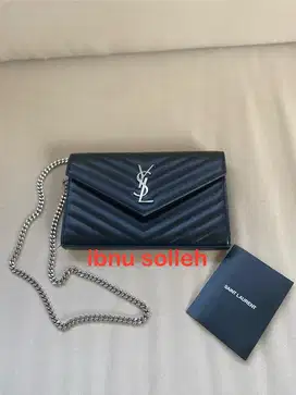 tas wanita ysl woc 22cm black original