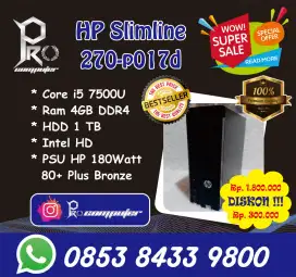 CPU HP Slimeline Core I5 7500U Ram 4GB DDR4 HDD 1TB Prokomputer