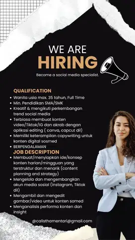 KONTEN CREATOR/ SOCIAL MEDIA SPECIALIST