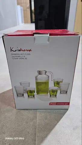 Krishome Set Teko Minum & Gelas 7Pcs 5zs (Garage Sale)