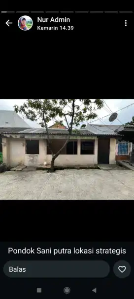 Rumah murah jual apa adanya di perumahan pondok sani putra bekasi brt