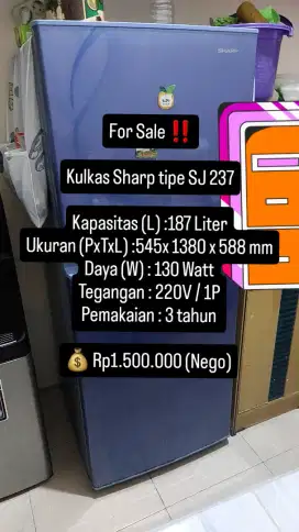Kulkas Sharp SJ 237