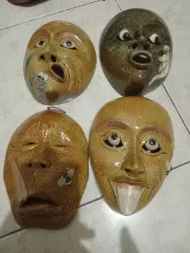 Topeng bhn keramik ukuran wajah 4pcs