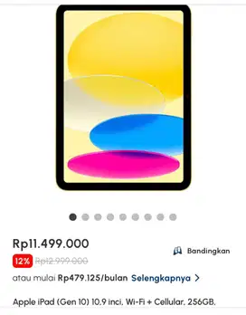 Kredit pakai kredivo bunga mulai 0%. Ipad gen 10 256gb