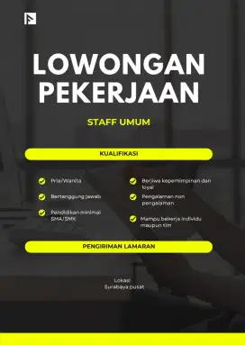 Dicari cepat loker staff kantor