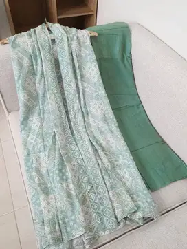 ONE SET ATASAN OUTER BATIK DAN BAWAHAN KULOT HIGHWAIST ONESET