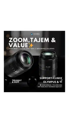 Rare! TINGGAL PAKAI LENSA TELE LUMIX 45-200MM G VARIO FIX LENSA LUMIX