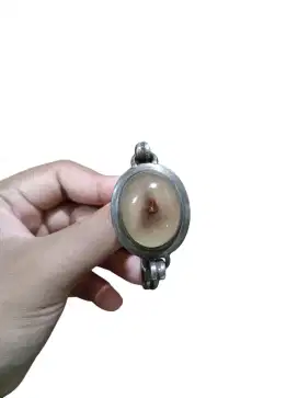 Gelang Perak Kuno Dengan Batu Anggur Combong