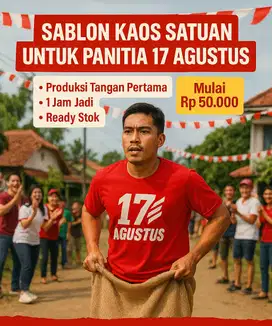 SABLON KAOS PANITIA 17 AGUSTUS – 1 JAM JADI!