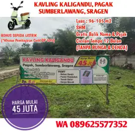 Dijual Kavling Harga Mulai 45 Juta, SHM, FREE BALIK NAMA & PAJAK