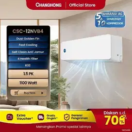 CHANGHONG AC Split 1.5 PK STANDARD - CSC 12NVB4 [INDOOR + OUTDOOR UNIT