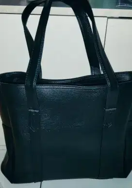 Tote bag hitam kece / tas kerja /tas fashion (Free dompet)