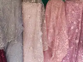 KAIN TILLE MUTIARA/ BAHAN KEBAYA, ATASAN, OUTER, GAMIS, BRIDESMAID,