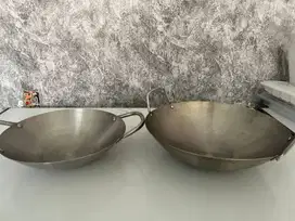 wajan stainless mangkok gelas beling besar tray daging sukiyaki nampan