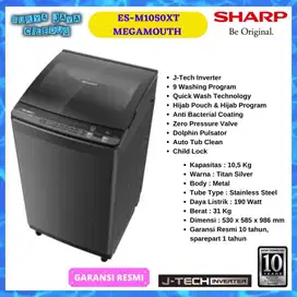Mesin cuci otomatis 1 tabung merek sharp 10.5 kilo