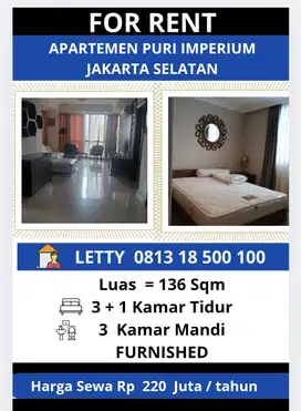 Apartemen Puri Imperium Jakarta Selatan Rp 220 Juta/tahun