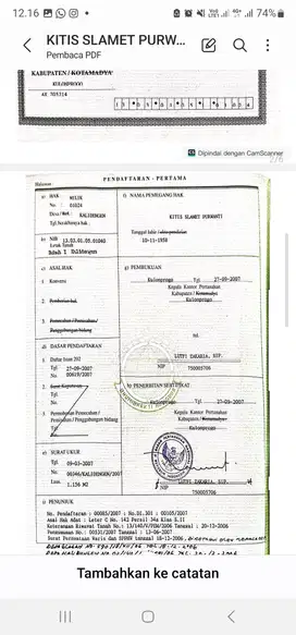JUAL SAWAH DI KALIDENGEN TEMON KULONPROGO