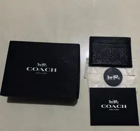 Coach Card Case In Signature Leather Black