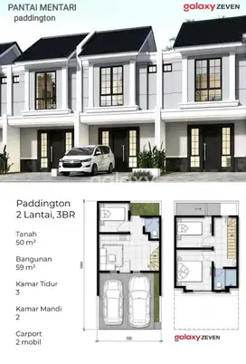 JUAL RUMAH BARU MINIMALIS 2 & 3 KAMAR TIDUR PANTAI MENTARI