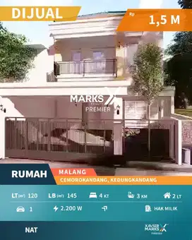 d074 Dijual Rumah 2 Lantai Di Cemorokandang,Kota Malang