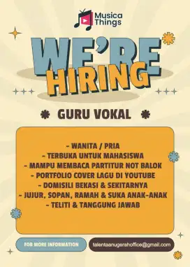 Lowongan Guru Vokal Bekasi