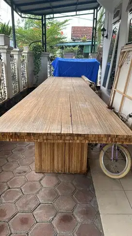 Meja Kayu SOLID UTUH BAMBU LAPIS